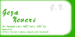 geza neveri business card